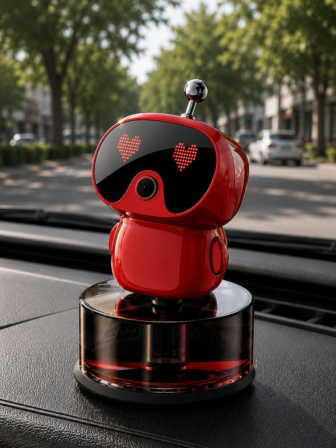 Smart Car Air Freshener AI Rechargeable Car Aroma Diffuser Smart Eyes 4 Levels of Adjustable Intelligent Car Diffuser Gift