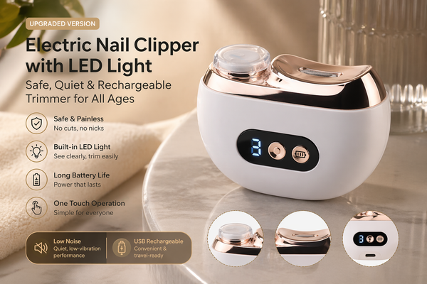 Electric Nail Clipper with LED Light – Safe, Quiet & Rechargeable Trimmer for All Ages