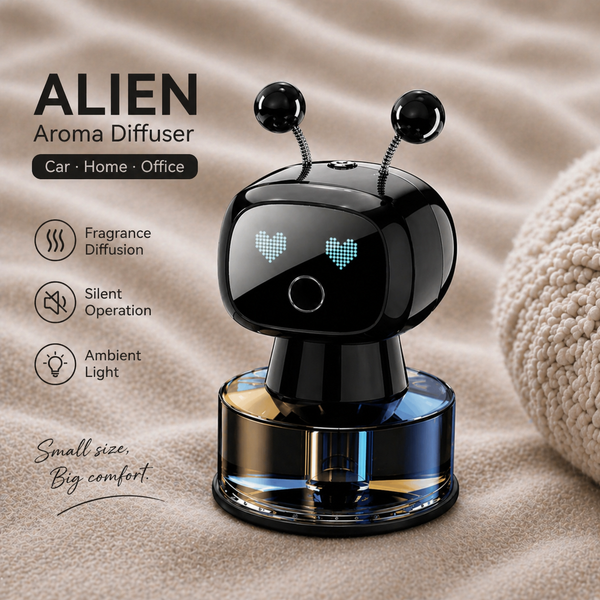 Smart Car Air Freshener AI Rechargeable Car Aroma Diffuser Smart Eyes 4 Levels of Adjustable Intelligent Car Diffuser Gift