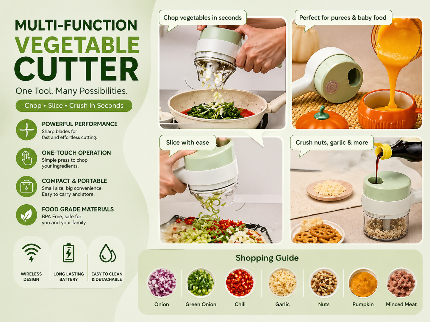 Wireless Electric Vegetable Cutter – Fast, Easy & Mess-Free Prep