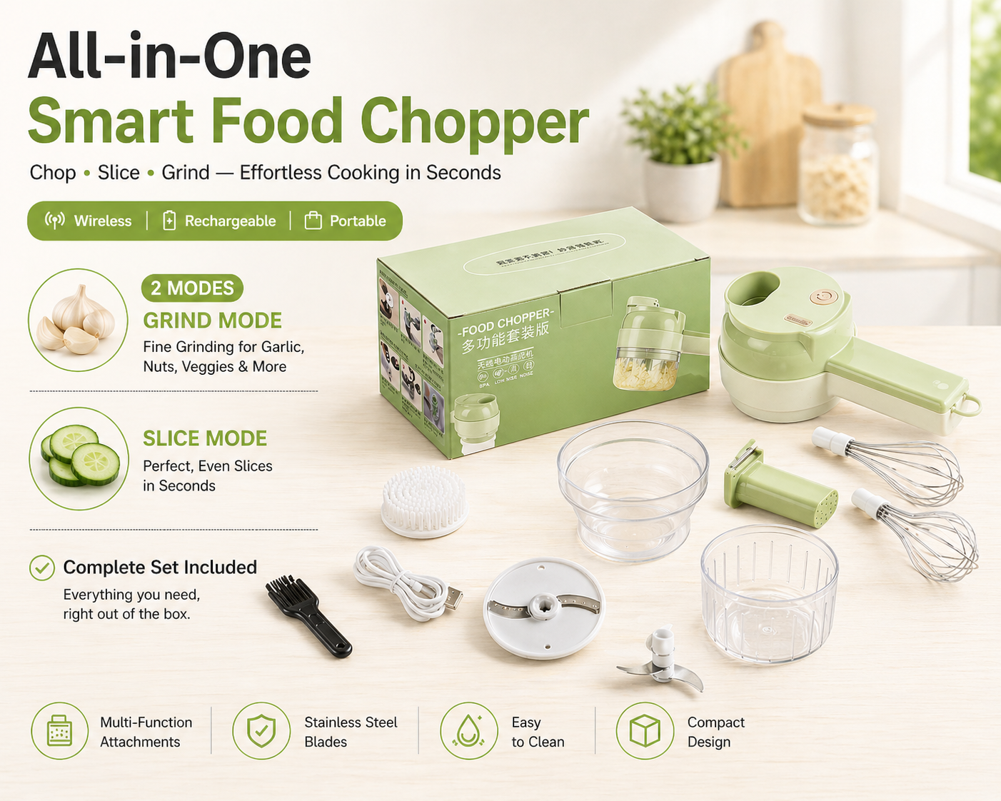 Wireless Electric Vegetable Cutter – Fast, Easy & Mess-Free Prep