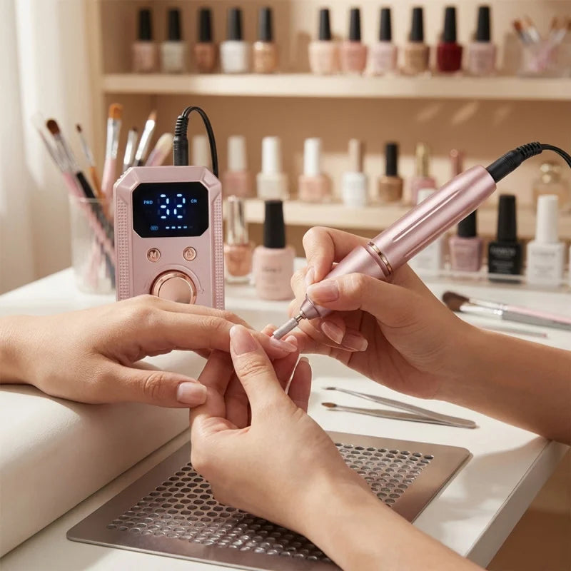 Rose Gold Professional Nail Drill Machine – 32 Speed Electric Manicure & Pedicure Kit