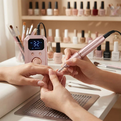 Rose Gold Professional Nail Drill Machine – 32 Speed Electric Manicure & Pedicure Kit